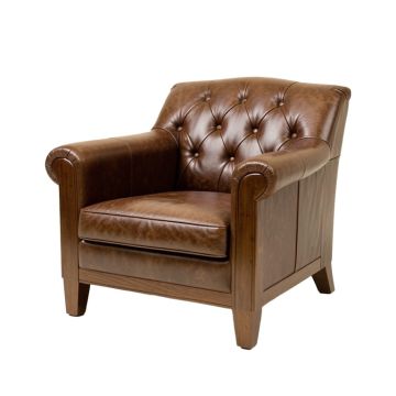 Renae 40 '' Wide Tufted Top Grain Leather Armchair