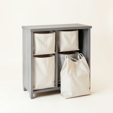 Flint Bend Laundry Sorting Station With Plain Removable Bags - Gray (synthetic illustration; no displayed measurements)