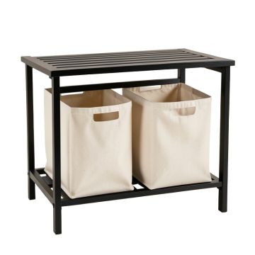 Aspen Dale Laundry Sorting Station With Plain Removable Bags - Black