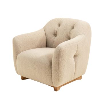 Denzil 29 '' Wide Tufted Wool Balloon Chair