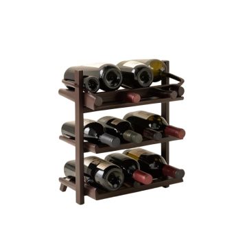 Newhall 24 Bottle Floor Wine Bottle & Glass Rack In Dark Espresso