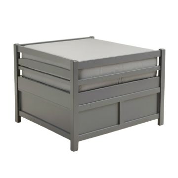 Bestar Versatile 105W Queen Murphy Bed With Shelving Unit ( 103W ) In Deep Grey