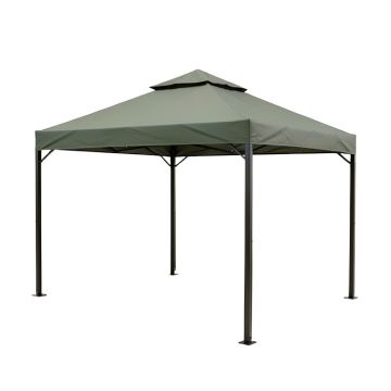 Double-Roofed 12 Ft. W X 10 Ft Steel Patio Gazebo