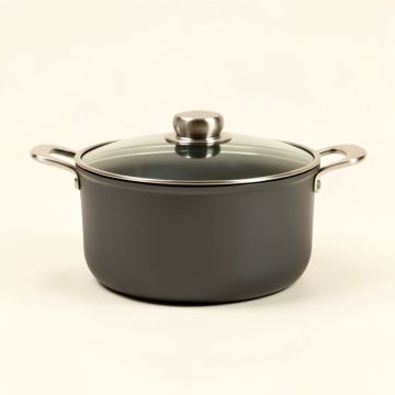 Ayesha Home Collection Hard-Anodized Nonstick Saucepan With Lid , 3-Quart (synthetic illustration; no displayed measurements)