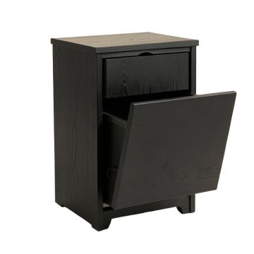 Meadow Bluff Freestanding Pull-Out Hamper Cabinet - Black