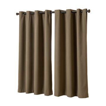 Soumakis Cotton Blend Solid Color Room Darkening Grommet Curtain Panels