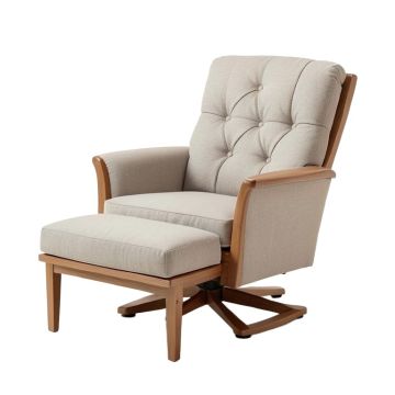 Lucey 34.6 '' Wide Tufted Swivel Lounge Chair And Ottoman