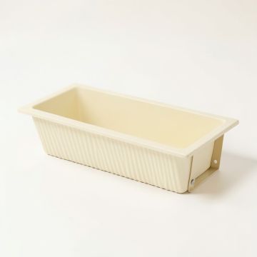Flint Brook Empty Railing Planter With Integral Brackets - Cream (synthetic illustration; no displayed measurements)