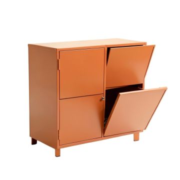 Slate Brook Freestanding Pull-Out Hamper Cabinet - Terracotta (synthetic illustration; no displayed measurements)