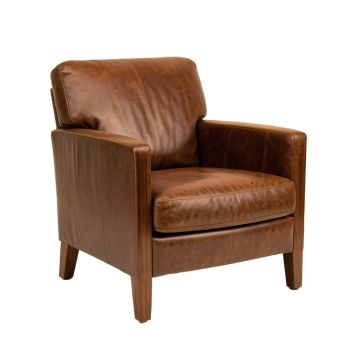 Wallace 34 '' Wide Full Grain Leather Armchair (synthetic illustration; no displayed measurements)